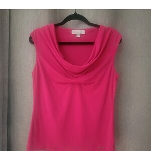 Michael Kors Women's Red Sleeveless Blouse Top, Size M Stretch Spandex